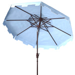 Safavieh Zimmerman 9ft Double Top Market Umbrella , PAT8200 - Blue/White Trim