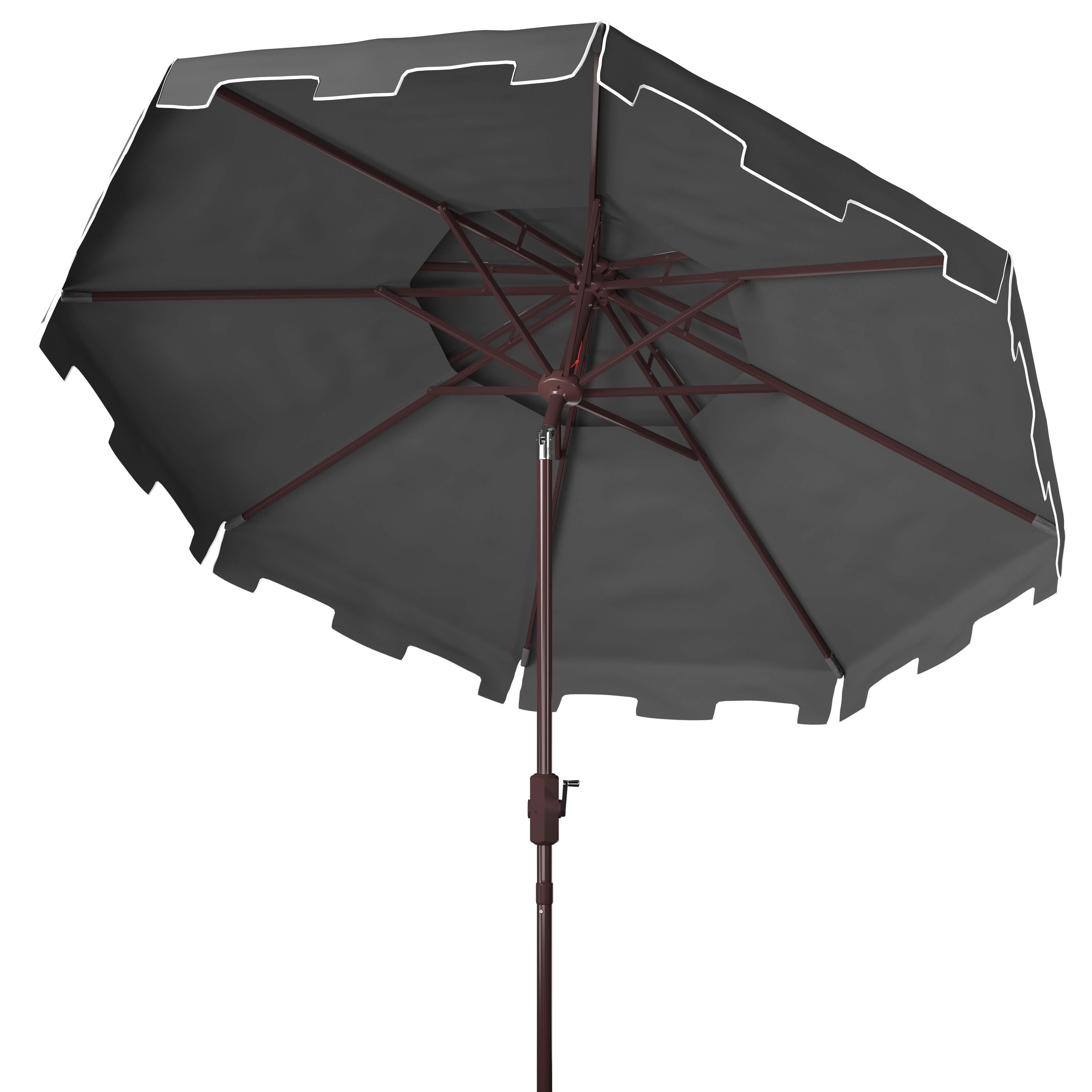 Safavieh Zimmerman 9ft Double Top Market Umbrella , PAT8200 - Grey/White Trim