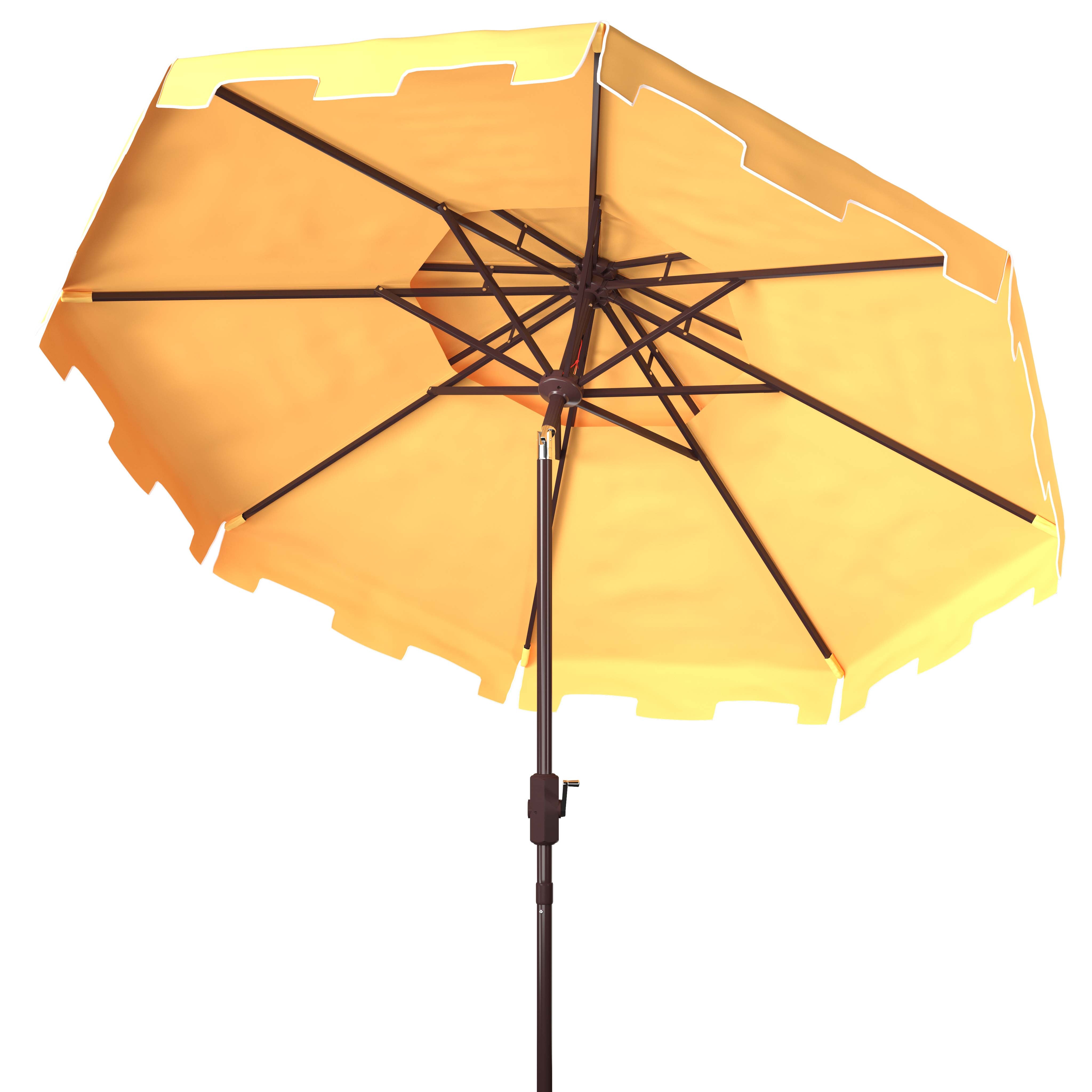 Safavieh Zimmerman 9ft Double Top Market Umbrella , PAT8200 - Yellow/White Trim