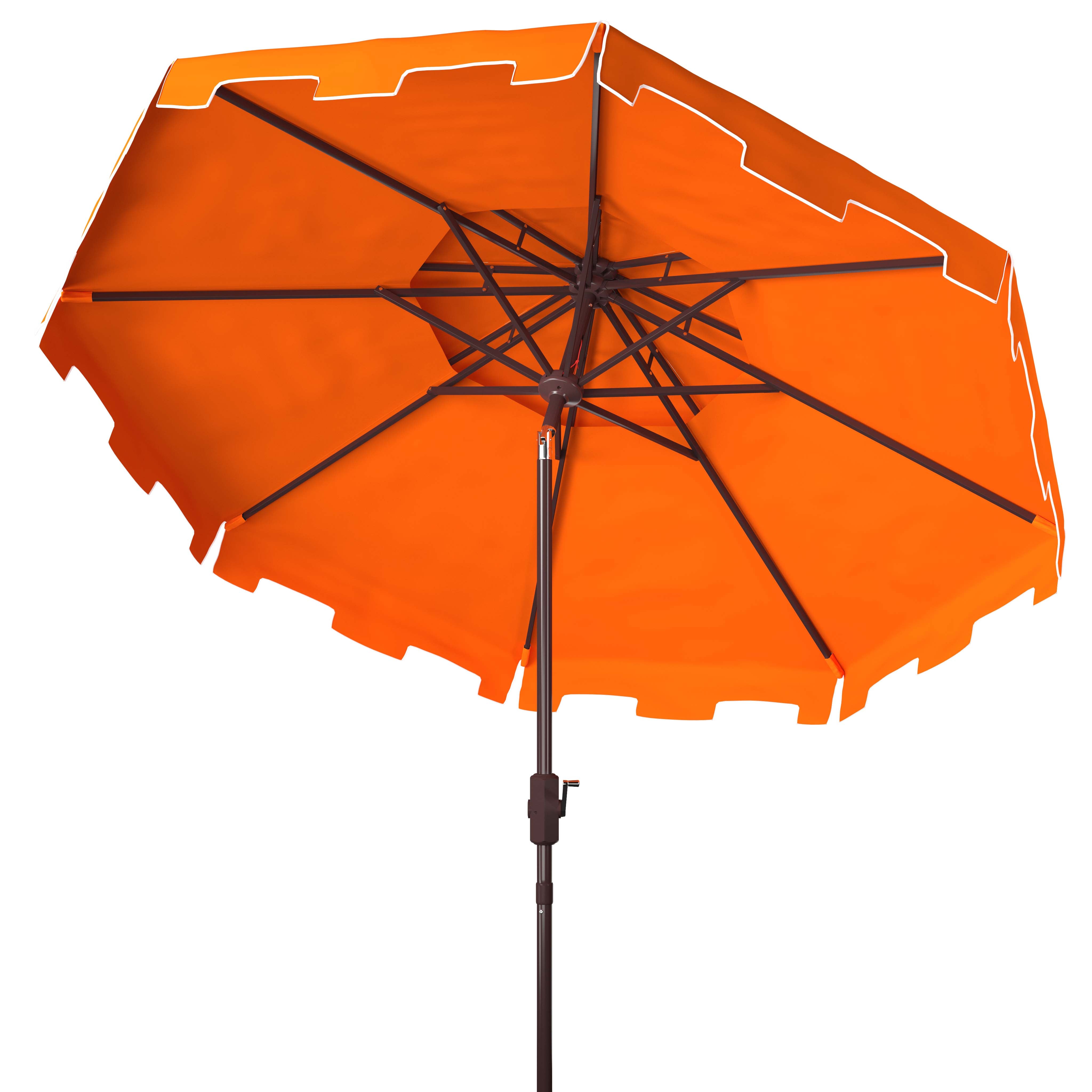 Safavieh Zimmerman 9ft Double Top Market Umbrella , PAT8200 - Orange/White Trim