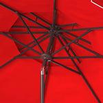 Safavieh Zimmerman 9ft Double Top Market Umbrella , PAT8200 - Red/White Trim