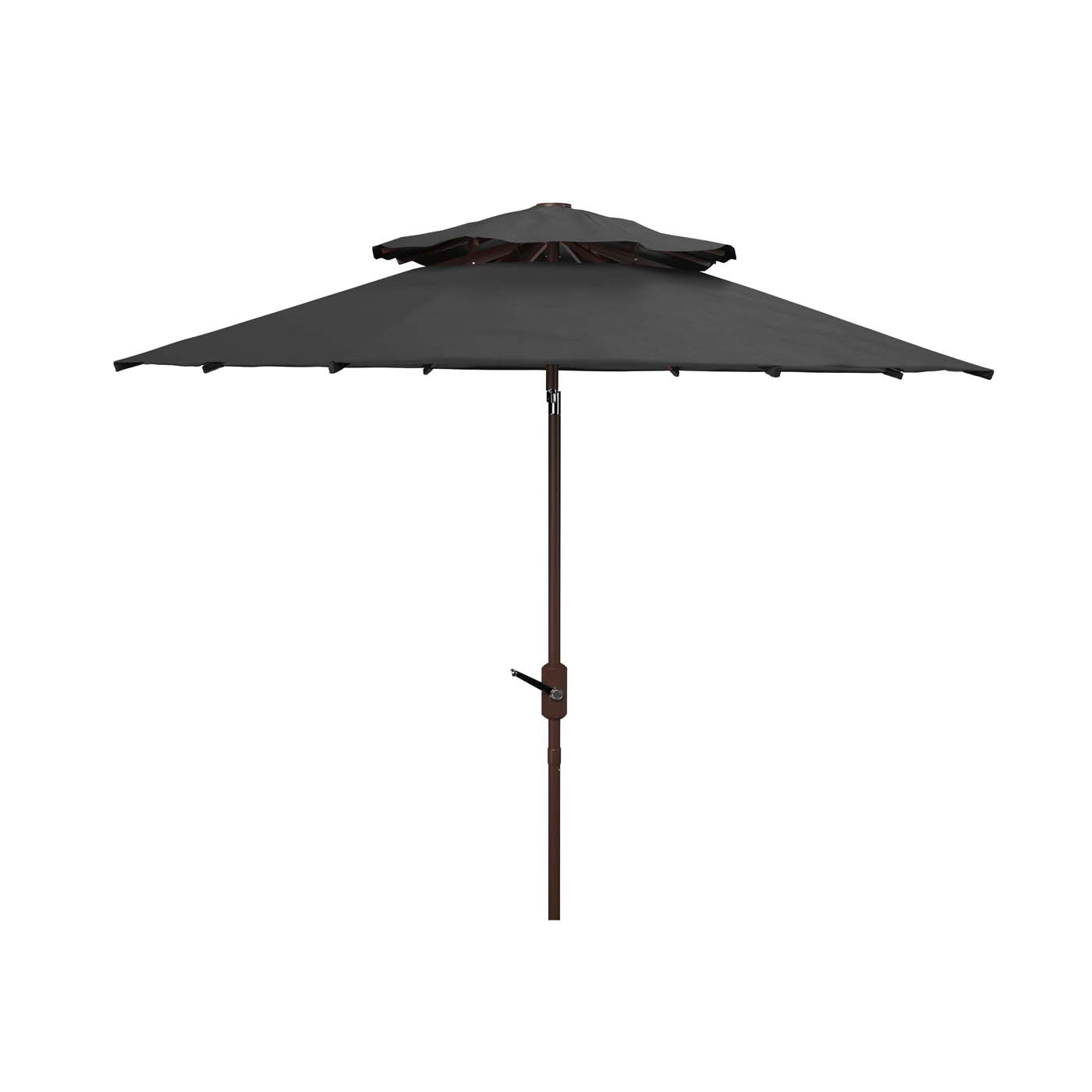 Safavieh Lorenia 9 Ft Double Top Umbrella , PAT8201 - Black