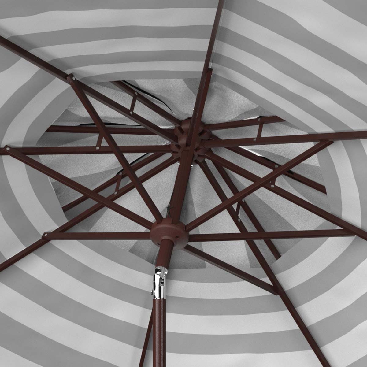 Safavieh Iris Fashion Line 9Ft Double Top Umbrella , PAT8204 - Black/White