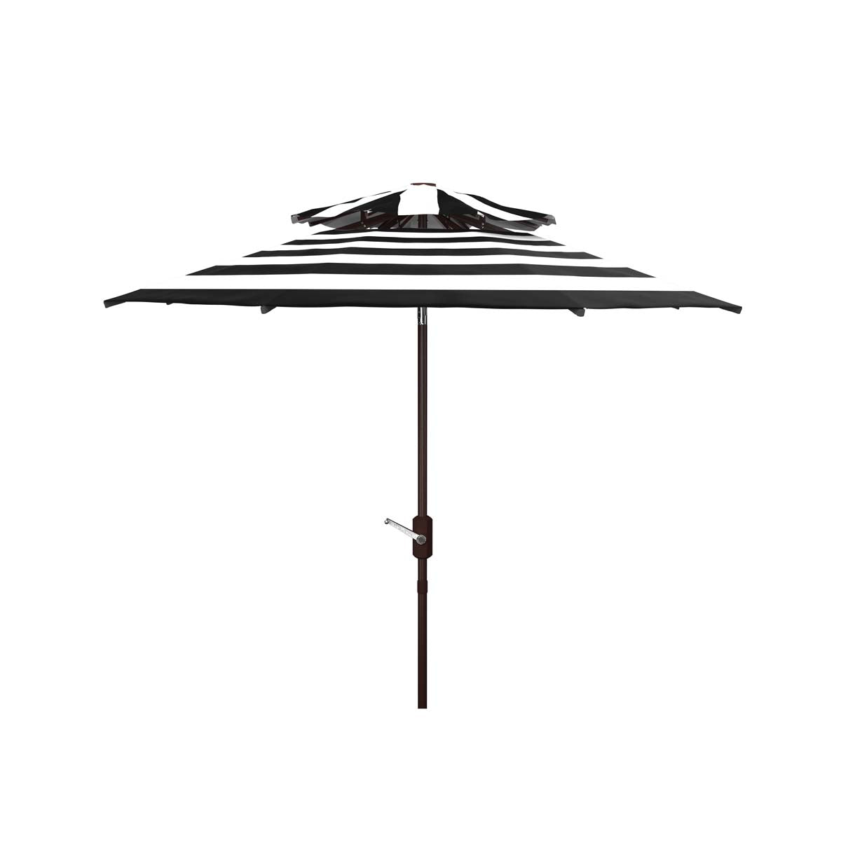 Safavieh Iris Fashion Line 9Ft Double Top Umbrella , PAT8204 - Black/White