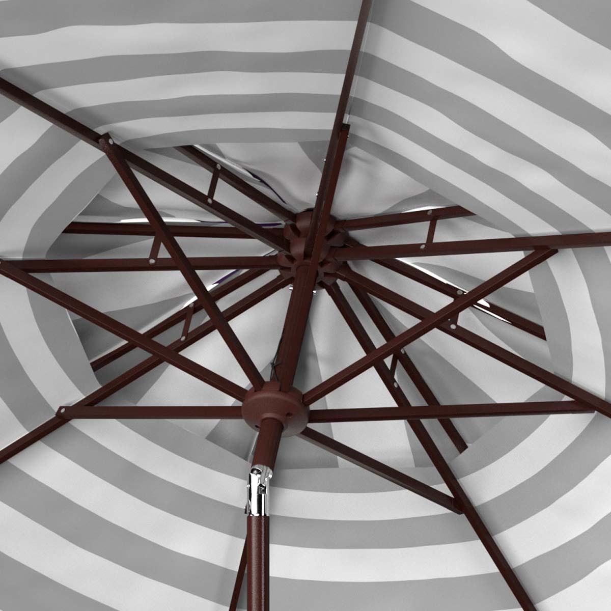 Safavieh Iris Fashion Line 9Ft Double Top Umbrella , PAT8204 - Navy/White