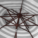 Safavieh Iris Fashion Line 9Ft Double Top Umbrella , PAT8204 - Navy/White