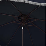 Safavieh Milan Fringe 9Ft Double Top Crank Umbrella , PAT8208 - Navy/White