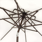 Safavieh Milan Fringe 9Ft Double Top Crank Umbrella , PAT8208