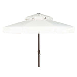 Safavieh Milan Fringe 9Ft Double Top Crank Umbrella , PAT8208 - White