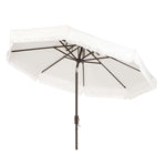 Safavieh Milan Fringe 9Ft Double Top Crank Umbrella , PAT8208 - White