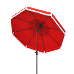 Safavieh Milan Fringe 9Ft Double Top Crank Umbrella , PAT8208 - Red