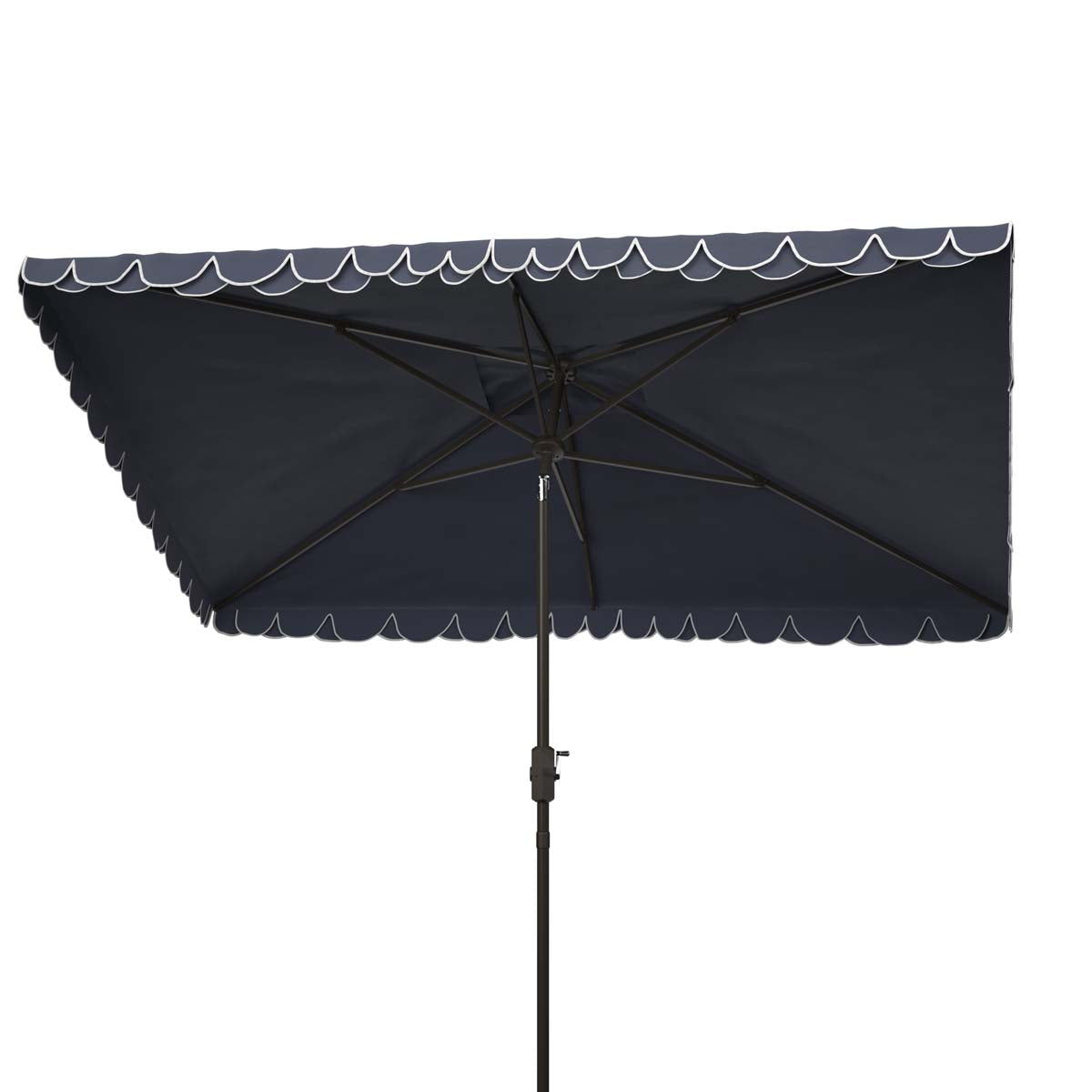 Safavieh Elegant Valance 6.5 X 10 Ft Rect Umbrella , PAT8306 - Navy / White