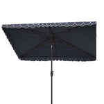 Safavieh Elegant Valance 6.5 X 10 Ft Rect Umbrella , PAT8306 - Navy / White