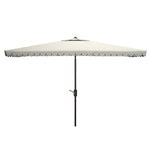 Safavieh Elegant Valance 6.5 X 10 Ft Rect Umbrella , PAT8306 - Beige / White