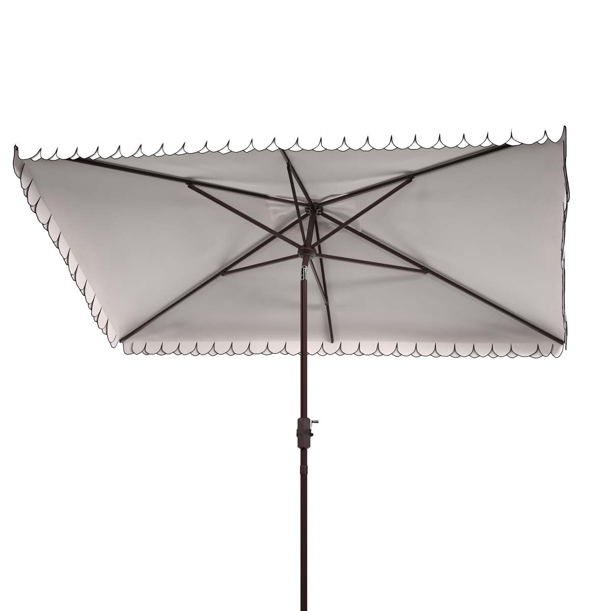 Safavieh Elegant Valance 6.5 X 10 Ft Rect Umbrella , PAT8306 - White / Black