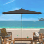 Safavieh Aklin 6.5Ft X 10Ft Rectangle Wooden Pulley Market Umbrella (No Tilt)/Beige , PAT8309 - Grey