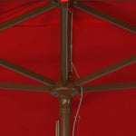 Safavieh Aklin 6.5Ft X 10Ft Rectangle Wooden Pulley Market Umbrella (No Tilt)/Beige , PAT8309 - Red