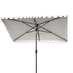 Safavieh Venice 6.5 X 10 Ft Rect Crank Umbrella , PAT8310 - White / Black
