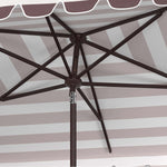 Safavieh Vienna 6.5 X 10 Ft Rect Crank Umbrella , PAT8311 - Grey/White