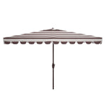 Safavieh Vienna 6.5 X 10 Ft Rect Crank Umbrella , PAT8311 - Grey/White