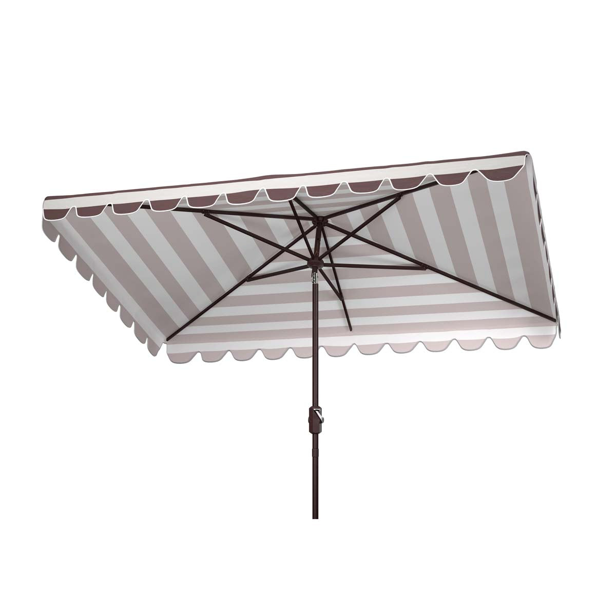 Safavieh Vienna 6.5 X 10 Ft Rect Crank Umbrella , PAT8311 - Grey/White