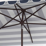 Safavieh Vienna 6.5 X 10 Ft Rect Crank Umbrella , PAT8311 - Navy/White
