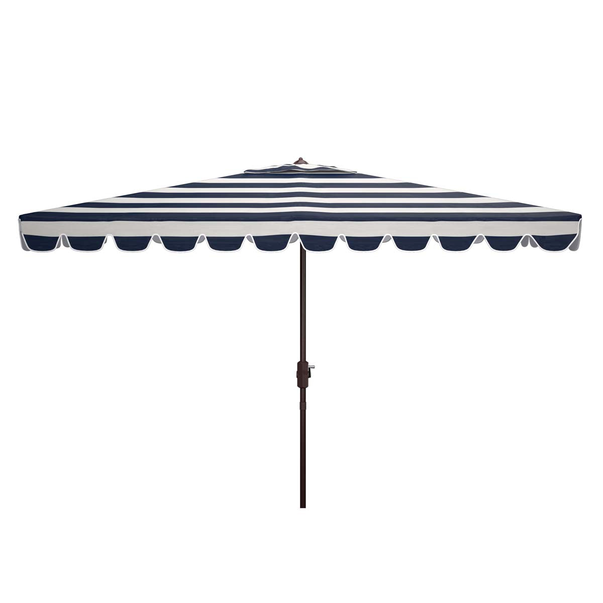 Safavieh Vienna 6.5 X 10 Ft Rect Crank Umbrella , PAT8311 - Navy/White
