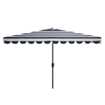 Safavieh Vienna 6.5 X 10 Ft Rect Crank Umbrella , PAT8311 - Navy/White
