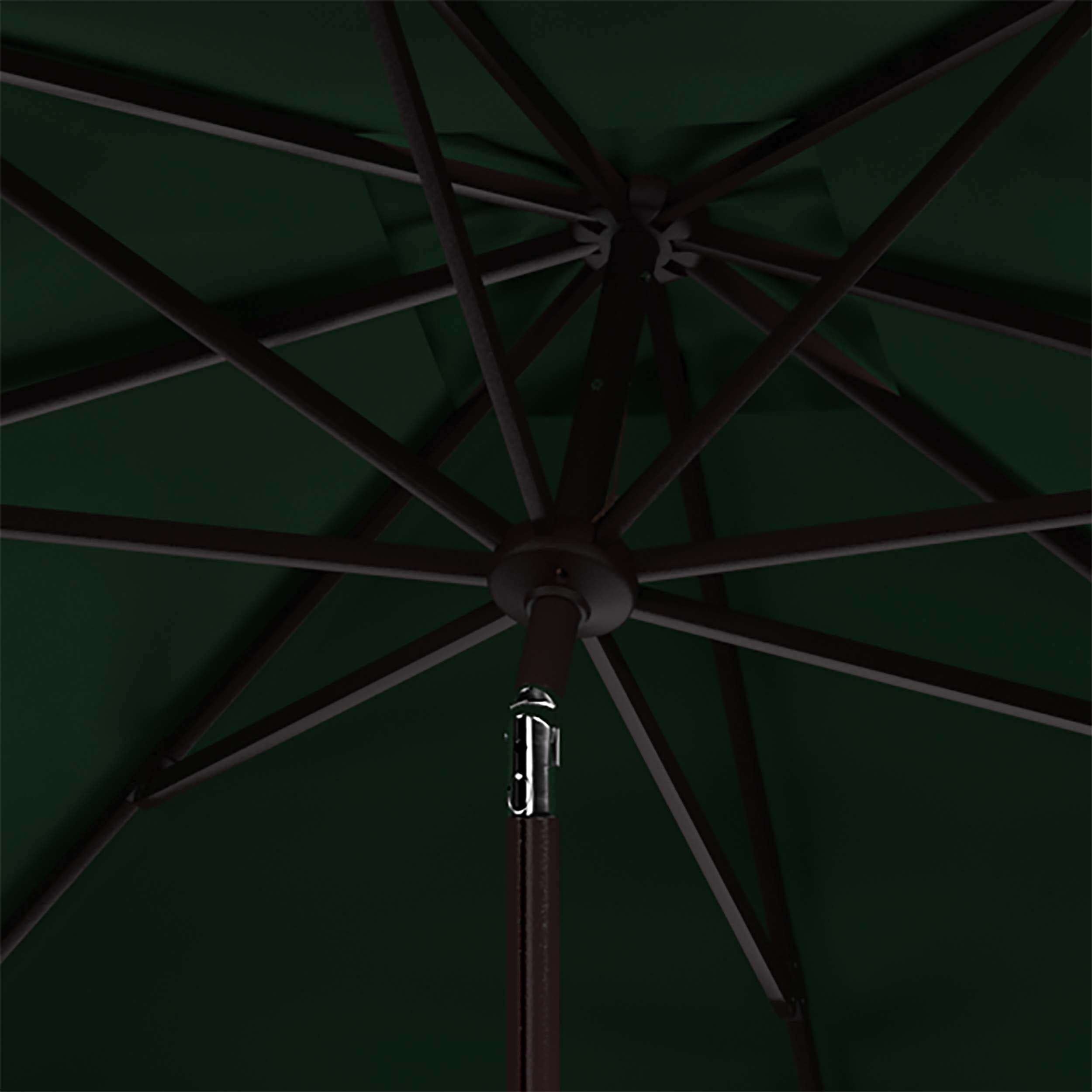 Safavieh Zimmerman 7.5 Ft Square Market Umbrella , PAT8400 - Dark Green/White Trim
