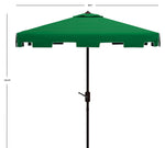 Safavieh Zimmerman 7.5 Ft Square Market Umbrella , PAT8400 - Dark Green/White Trim
