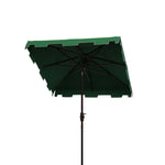 Safavieh Zimmerman 7.5 Ft Square Market Umbrella , PAT8400 - Dark Green/White Trim