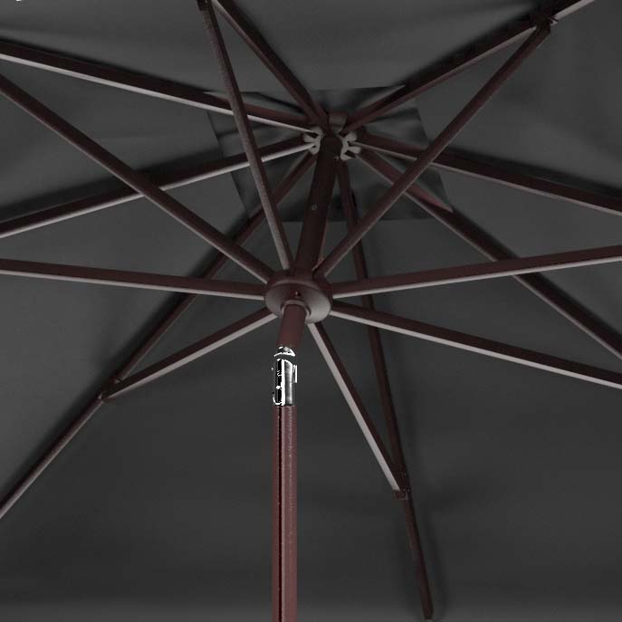 Safavieh Zimmerman 7.5 Ft Square Market Umbrella , PAT8400 - Grey/White Trim