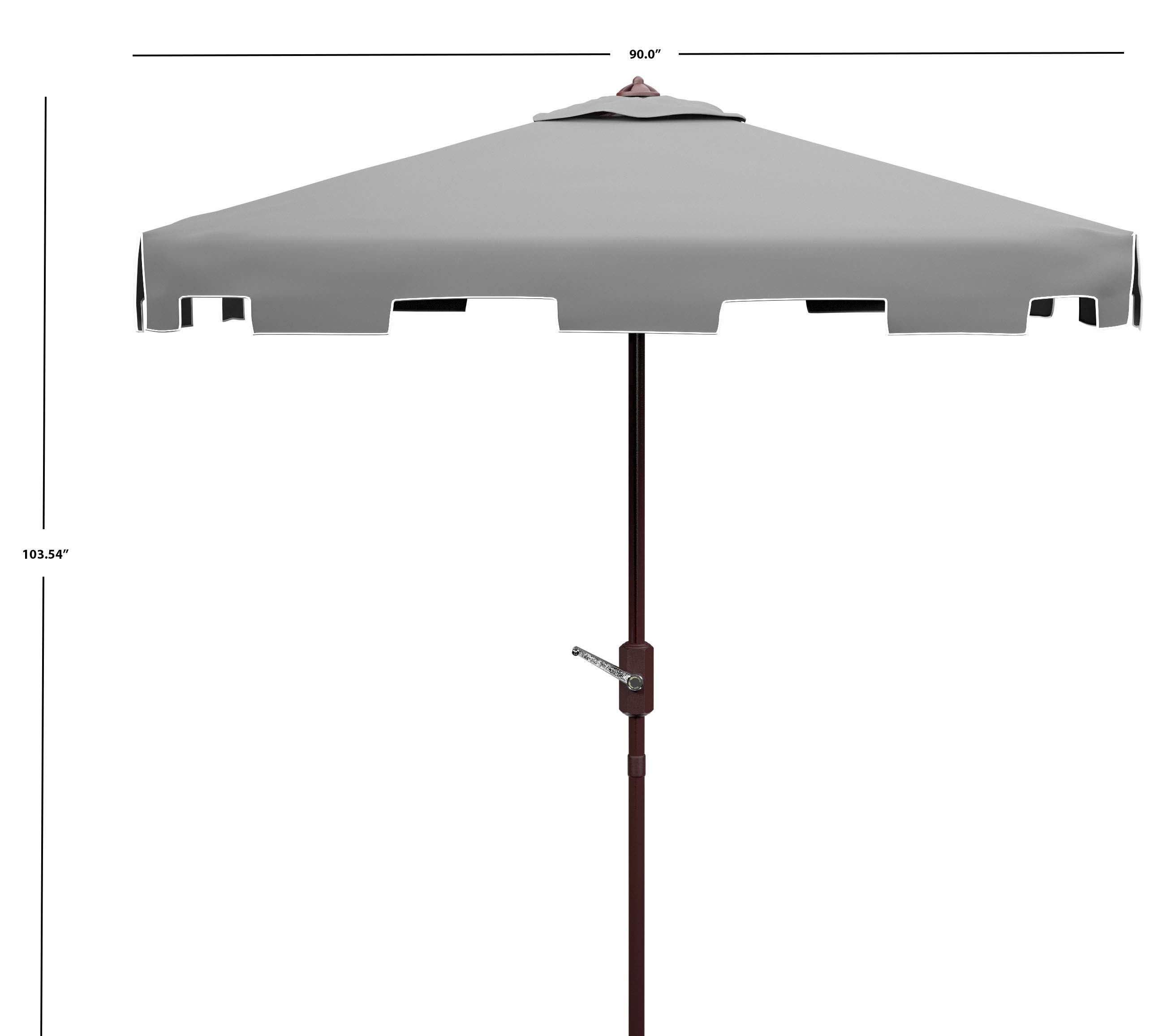 Safavieh Zimmerman 7.5 Ft Square Market Umbrella , PAT8400 - Grey/White Trim