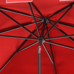Safavieh Zimmerman 7.5 Ft Square Market Umbrella , PAT8400 - Red/White Trim