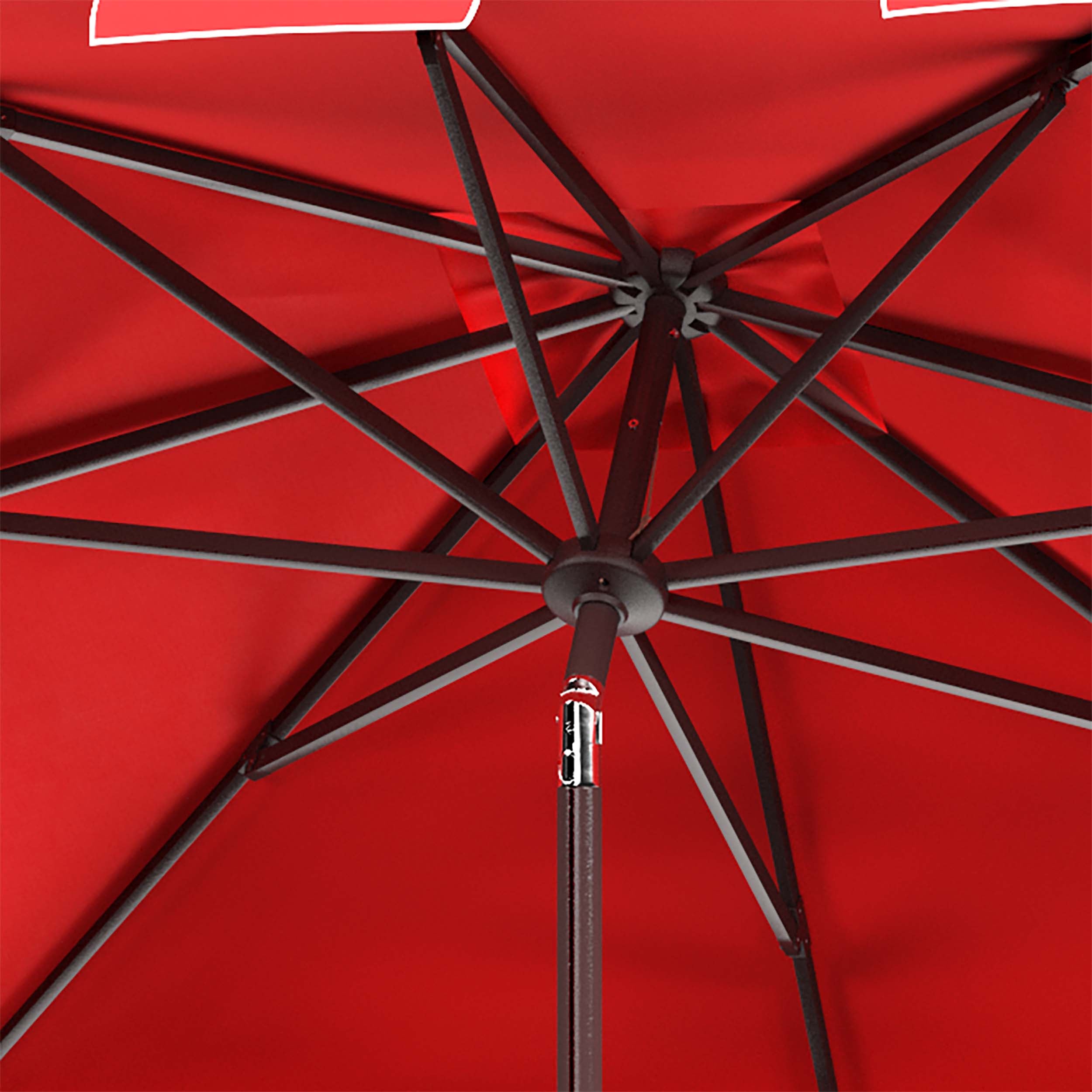 Safavieh Zimmerman 7.5 Ft Square Market Umbrella , PAT8400 - Red/White Trim