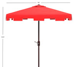 Safavieh Zimmerman 7.5 Ft Square Market Umbrella , PAT8400 - Red/White Trim