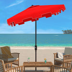 Safavieh Zimmerman 7.5 Ft Square Market Umbrella , PAT8400 - Red/White Trim