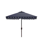 Safavieh Elegant Valance 7.5 Ft Square Umbrella , PAT8406 - Navy/White
