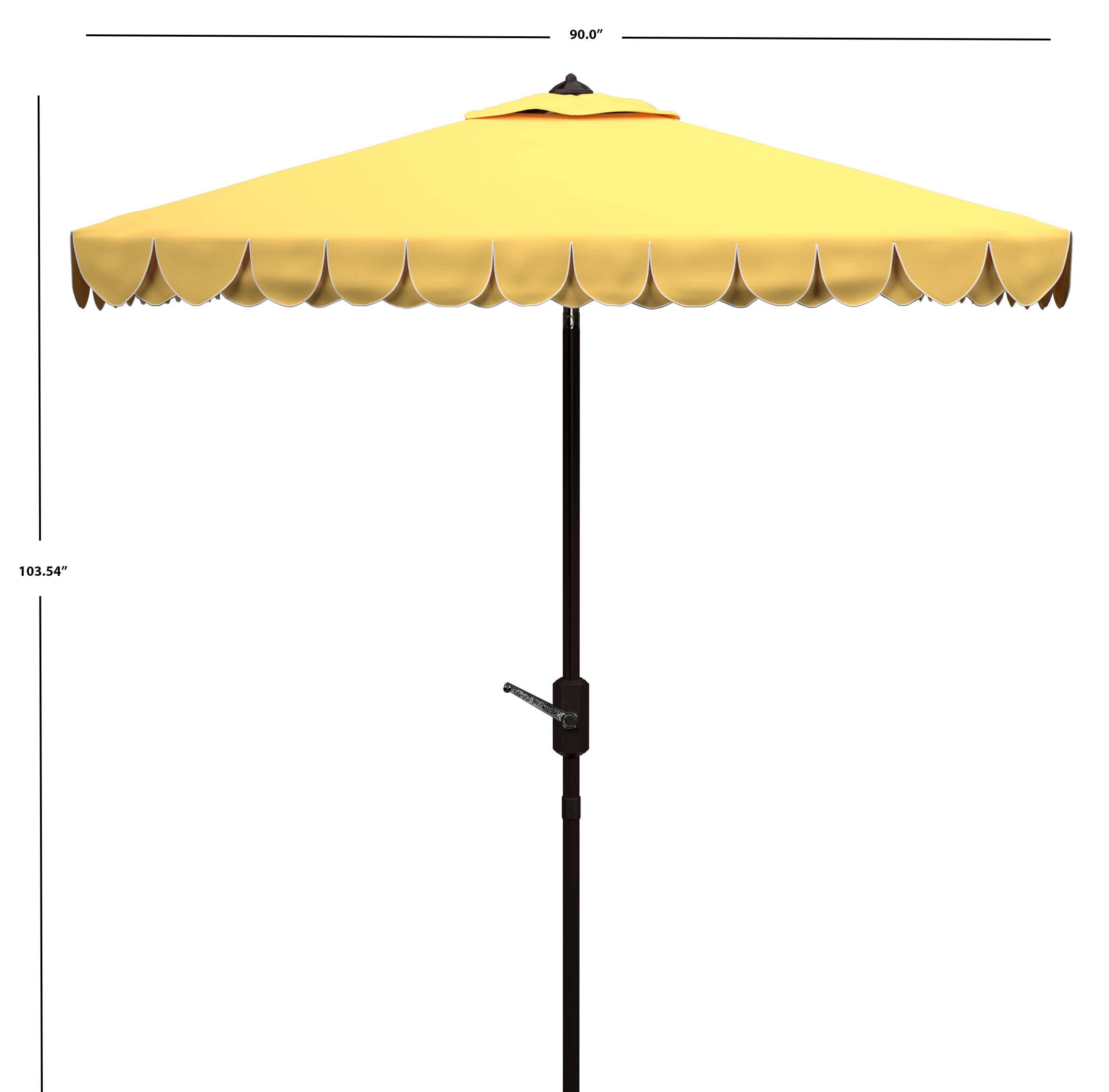 Safavieh Elegant Valance 7.5 Ft Square Umbrella , PAT8406 - Yellow