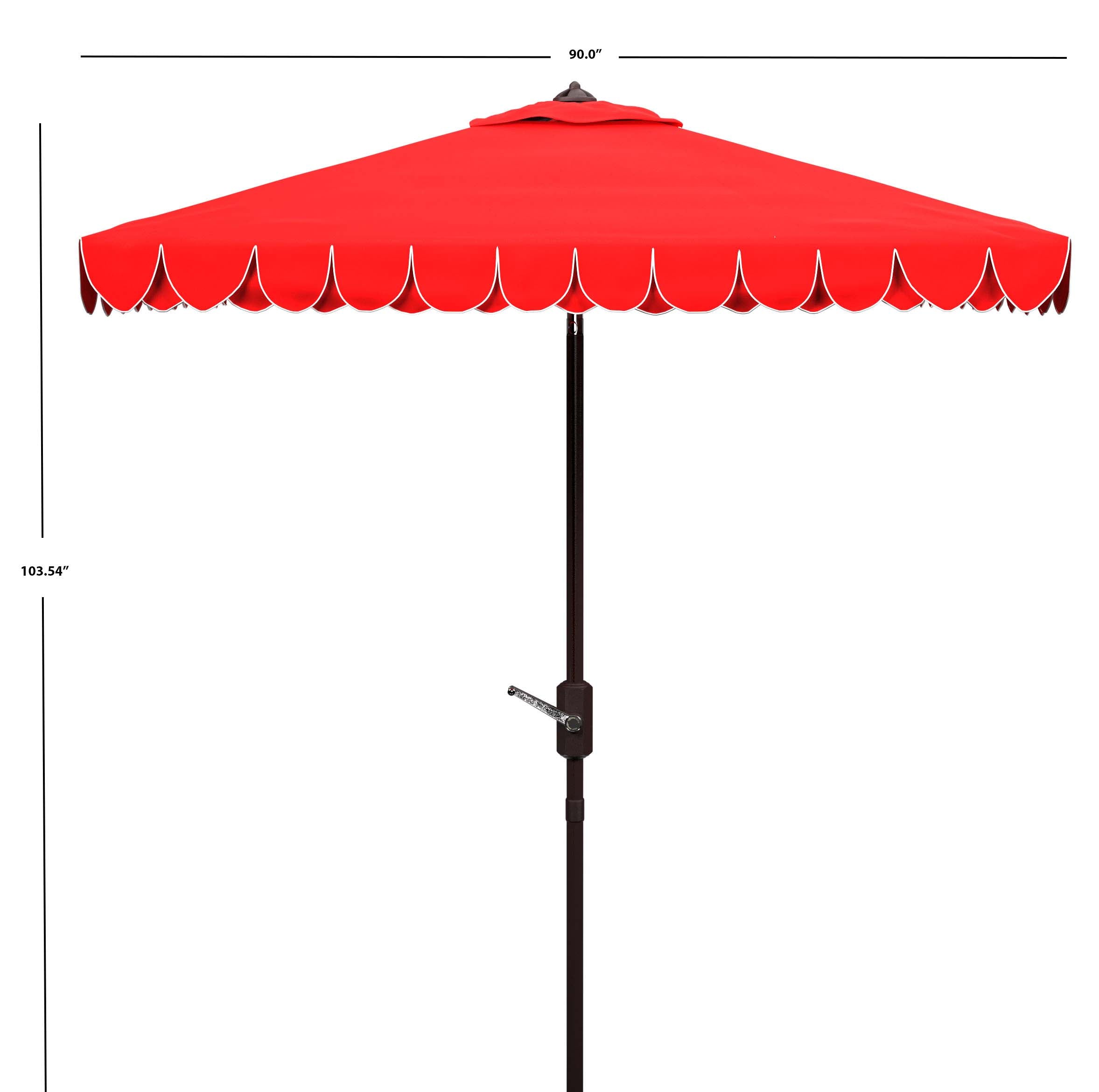 Safavieh Elegant Valance 7.5 Ft Square Umbrella , PAT8406 - Red