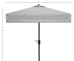 Safavieh Milan Fringe 7.5 Ft Square Crank Umbrella , PAT8408 - Grey