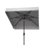 Safavieh Milan Fringe 7.5 Ft Square Crank Umbrella , PAT8408 - Grey