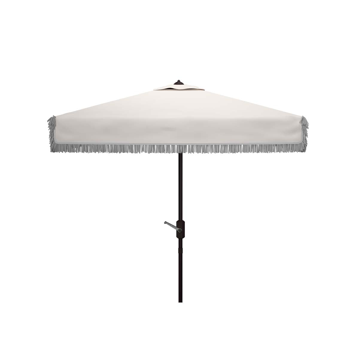 Safavieh Milan Fringe 7.5 Ft Square Crank Umbrella , PAT8408 - White
