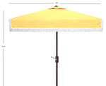 Safavieh Milan Fringe 7.5 Ft Square Crank Umbrella , PAT8408 - Yellow