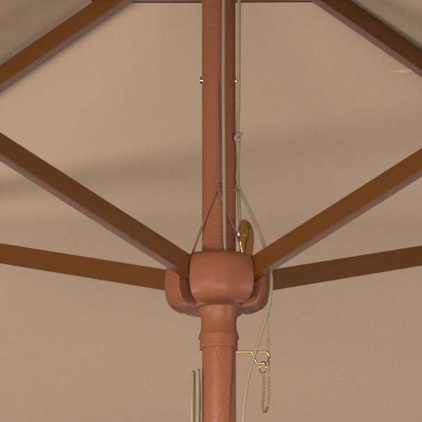 Safavieh Velop 7.5 Ft Square Wooden Pulley Market Umbrella , PAT8409 - Beige