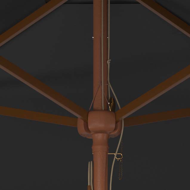 Safavieh Velop 7.5 Ft Square Wooden Pulley Market Umbrella , PAT8409 - Grey