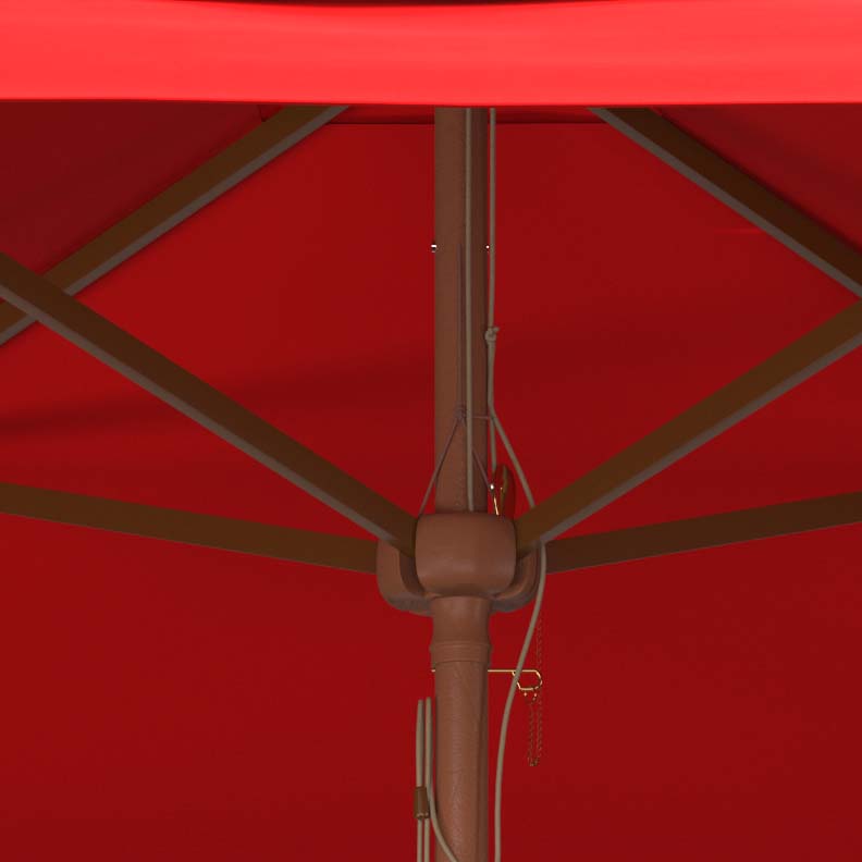 Safavieh Velop 7.5 Ft Square Wooden Pulley Market Umbrella , PAT8409 - Red
