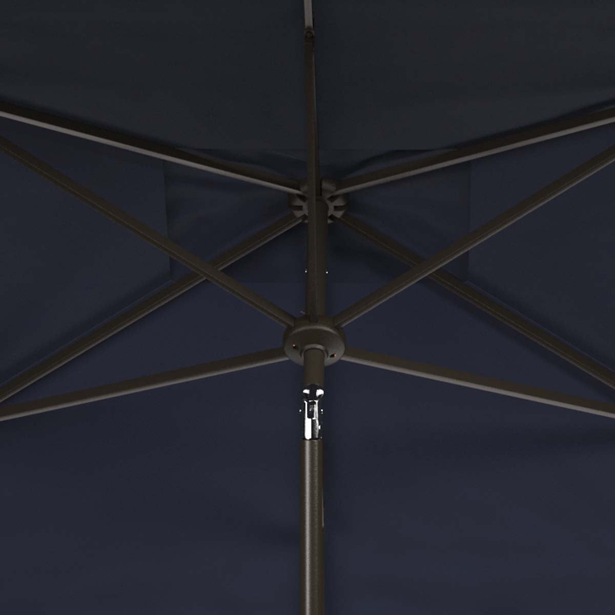Safavieh Venice 7.5 Ft Square Crank Umbrella , PAT8410 - Navy/White