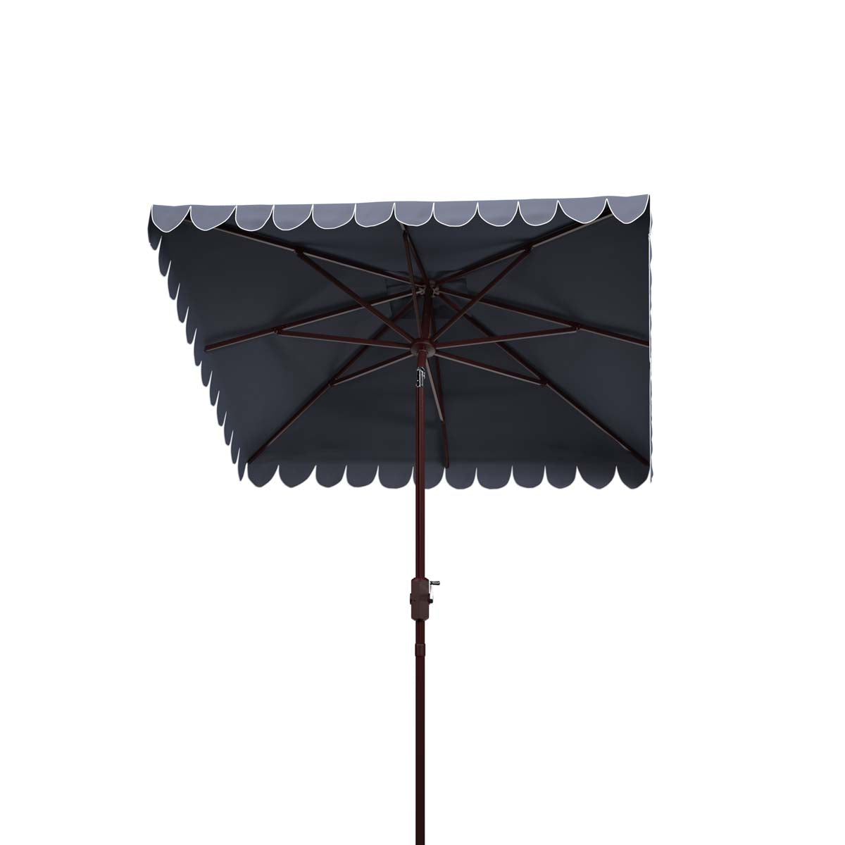 Safavieh Venice 7.5 Ft Square Crank Umbrella , PAT8410 - Navy/White
