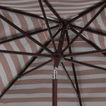 Safavieh Vienna 7.5 Ft Square Crank Umbrella , PAT8411 - Beige Stripe